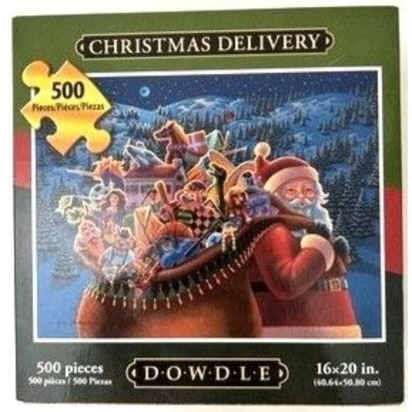 Dowdle Christmas Delivery 500-Piece Jigsaw Puzzle 16x20 Inches Santa Holiday Sce - Picture 1 of 5